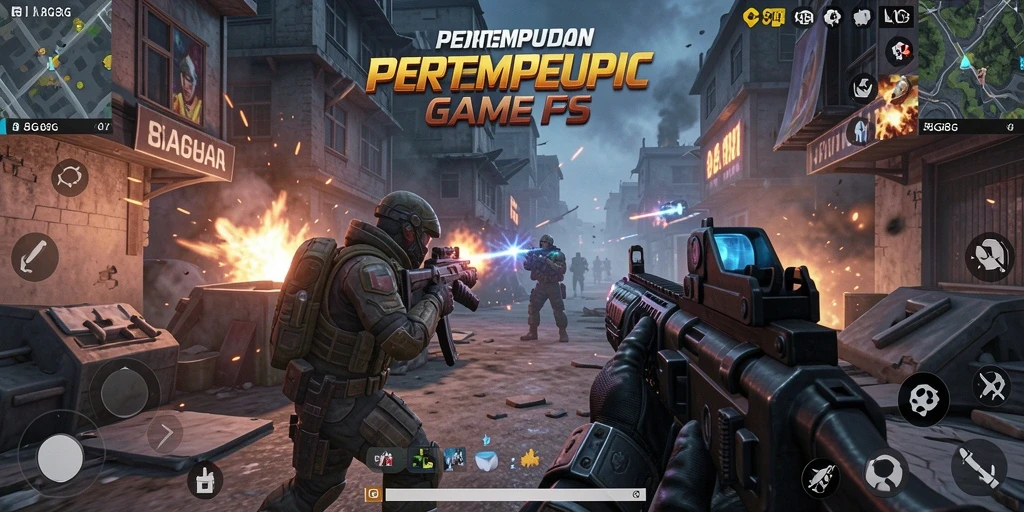 Tampilan gameplay mendebarkan dari game FPS 8G8G.