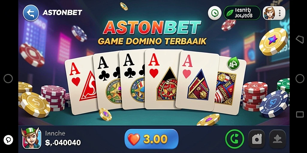 Tampilan gameplay menarik dari ASTONBET dengan desain Domino yang memukau.