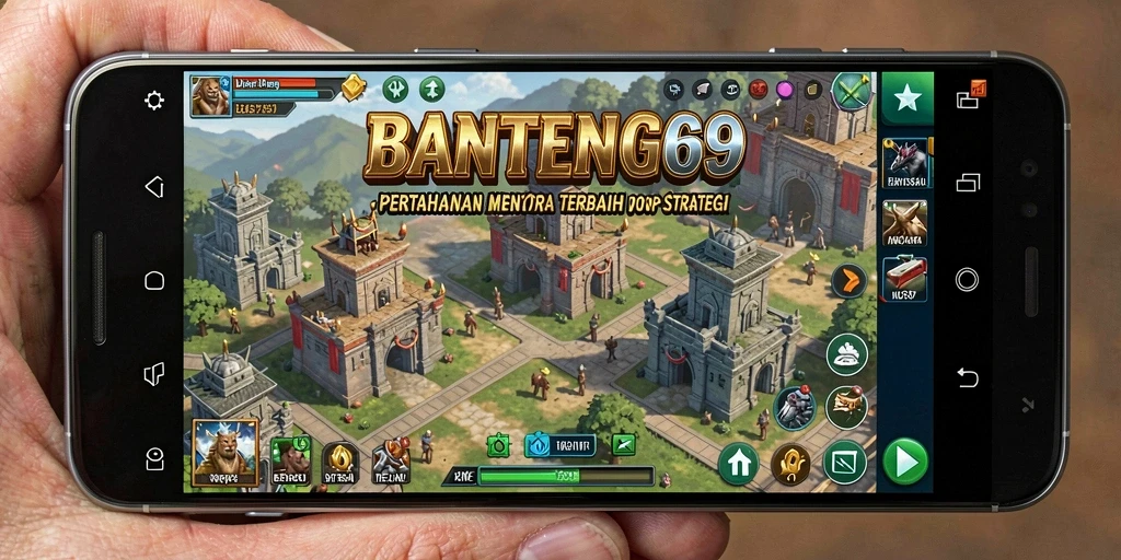 Screenshot BANTENG69 menampilkan aksi seru pertahanan menara.
