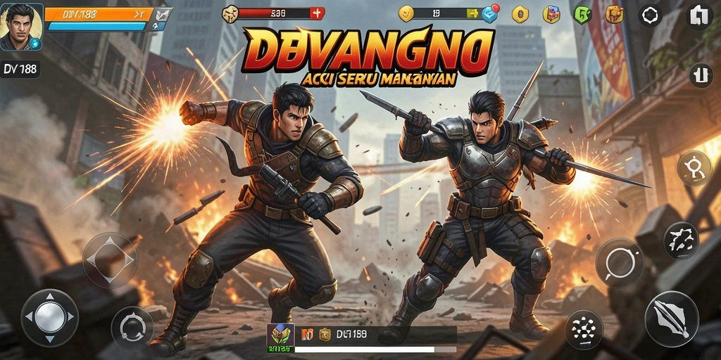 Screenshot menampilkan aksi brutal dalam permainan DV188.