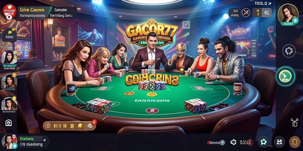 Tampilan screenshot utama GACOR77 menampilkan dealer profesional dalam permainan Live Casino.