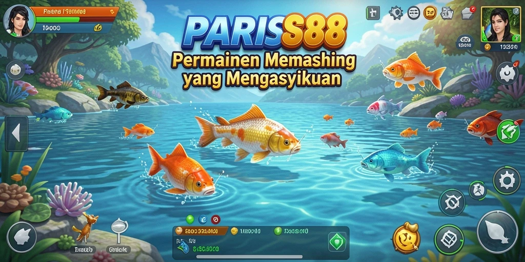 Screenshot PARIS88 menampilkan aksi seru dalam memancing ikan.