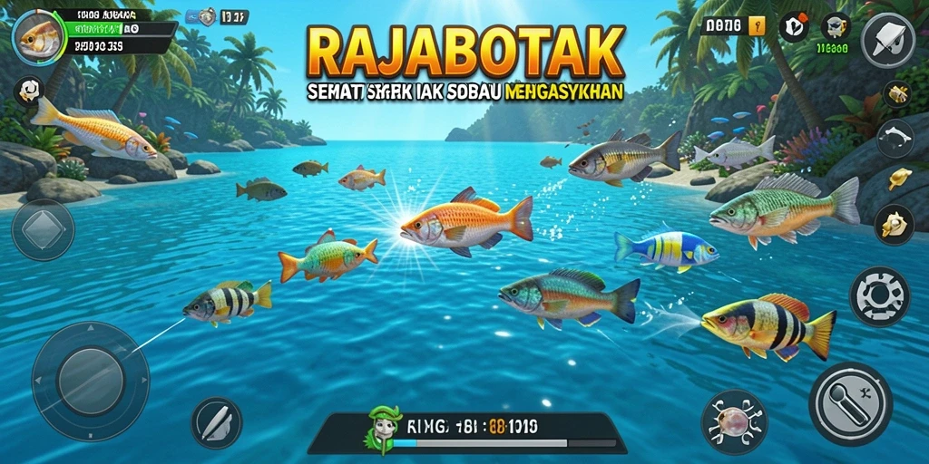 Tangkapan layar gameplay menampilkan aksi menembak ikan yang seru.