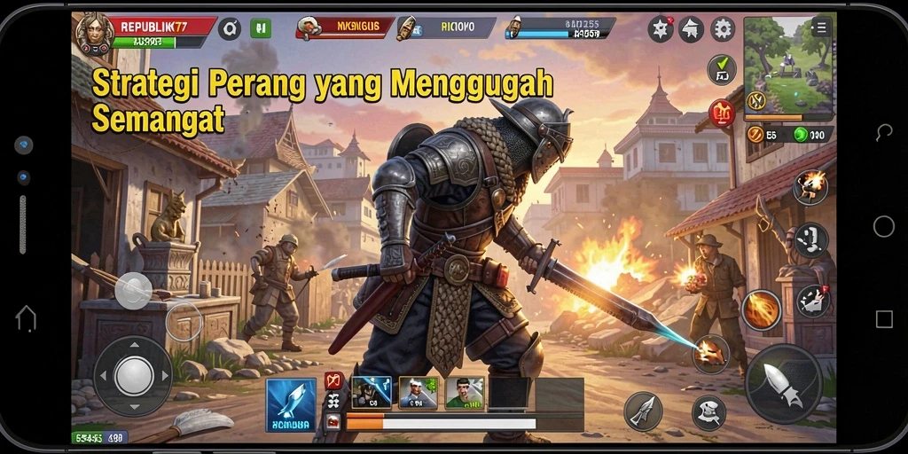 Tampilan gameplay seru dalam game strategi REPUBLIK77.