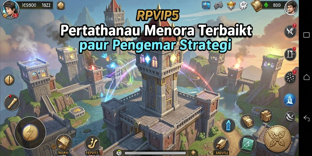 Screenshot utama RPVIP5 menampilkan gameplay seru Tower Defense.