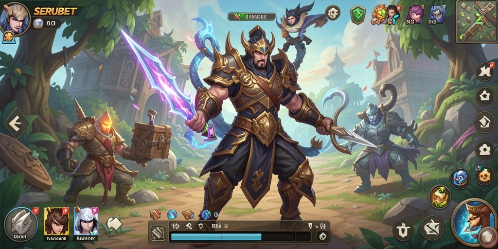 Tampilan gameplay SERUBET yang menakjubkan dengan aksi RPG yang seru.